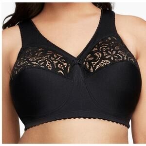 Glamorise 1001 Magic Lift Cotton Full Figure Wireless Support bra black size 40D